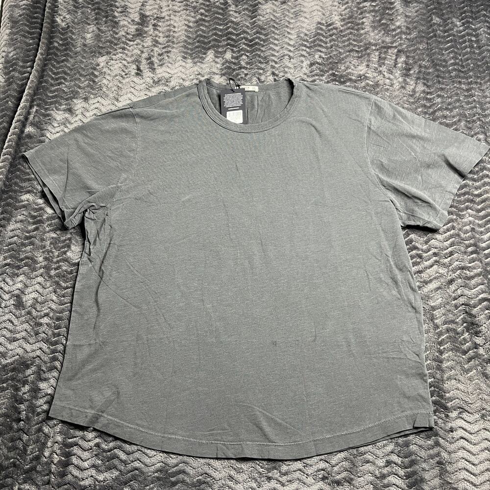 Buck Mason Venice Wash Slub T-Shirt Mens 2XL Coal Gray Curved Hem Tee Cotton NWT